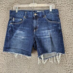 AG Adriano Goldschmied Shorts Womens 28 Blue Becke Short Relaxed Slim Cutoff